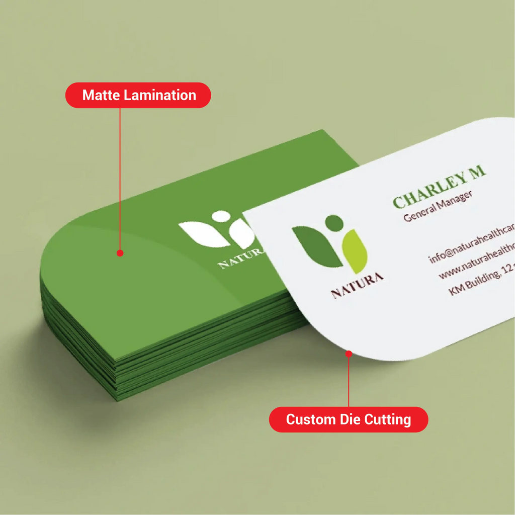 Die-cut shaped business cards Dubai - custom shape unique cards UAE