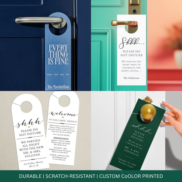 Waterproof door hanger printing Dubai - durable outdoor hangers UAE