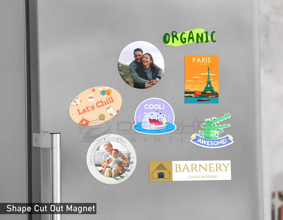 Round fridge magnet printing Dubai - custom magnetic stickers UAE