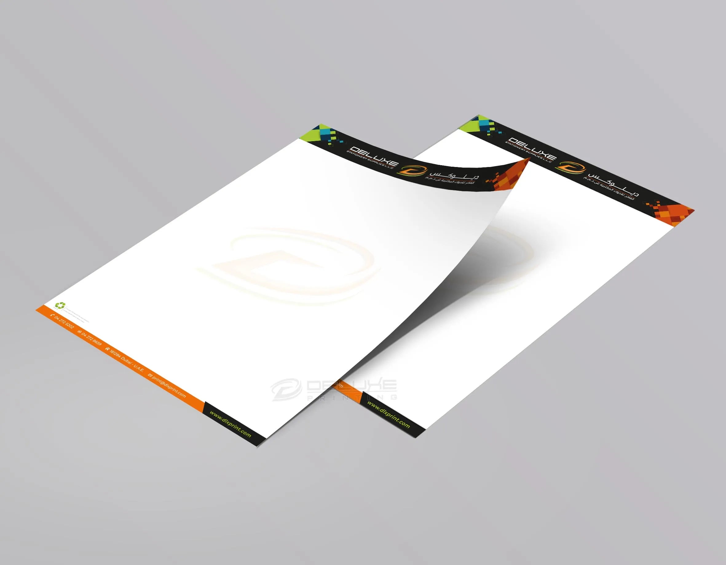 Letterhead printing Dubai - custom branded business stationery UAE