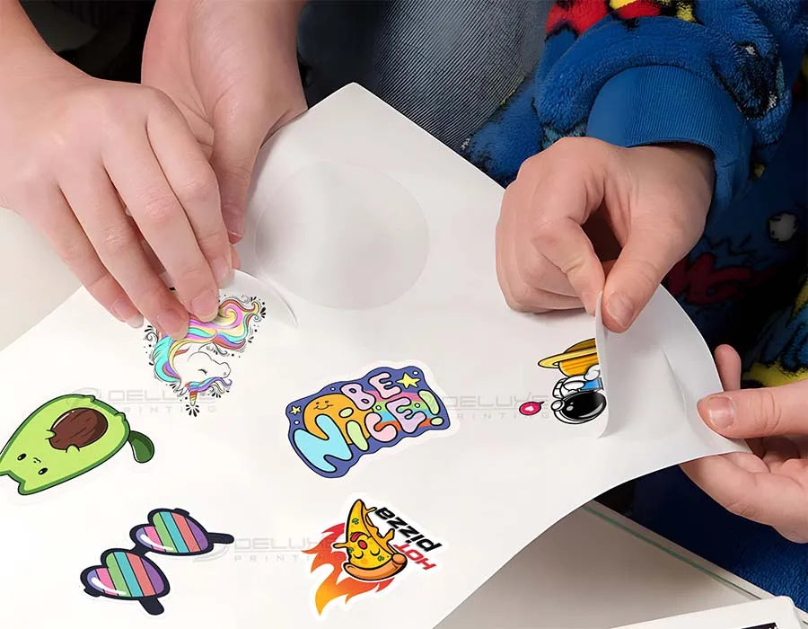 Print and cut sticker printing Dubai - custom shaped vinyl labels UAE