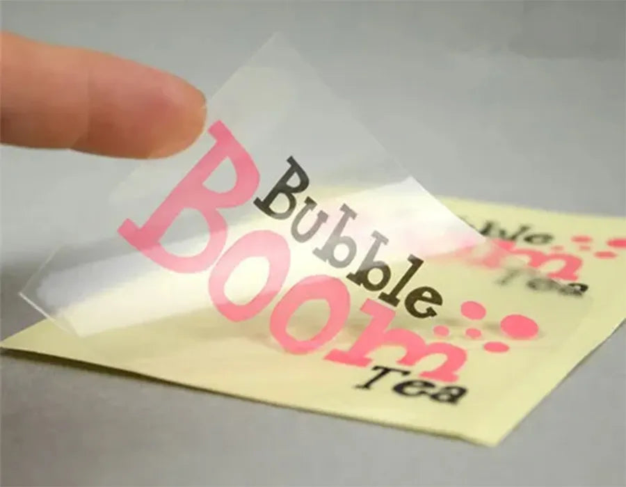 Clear transparent PVC sticker printing Dubai UAE - custom labels