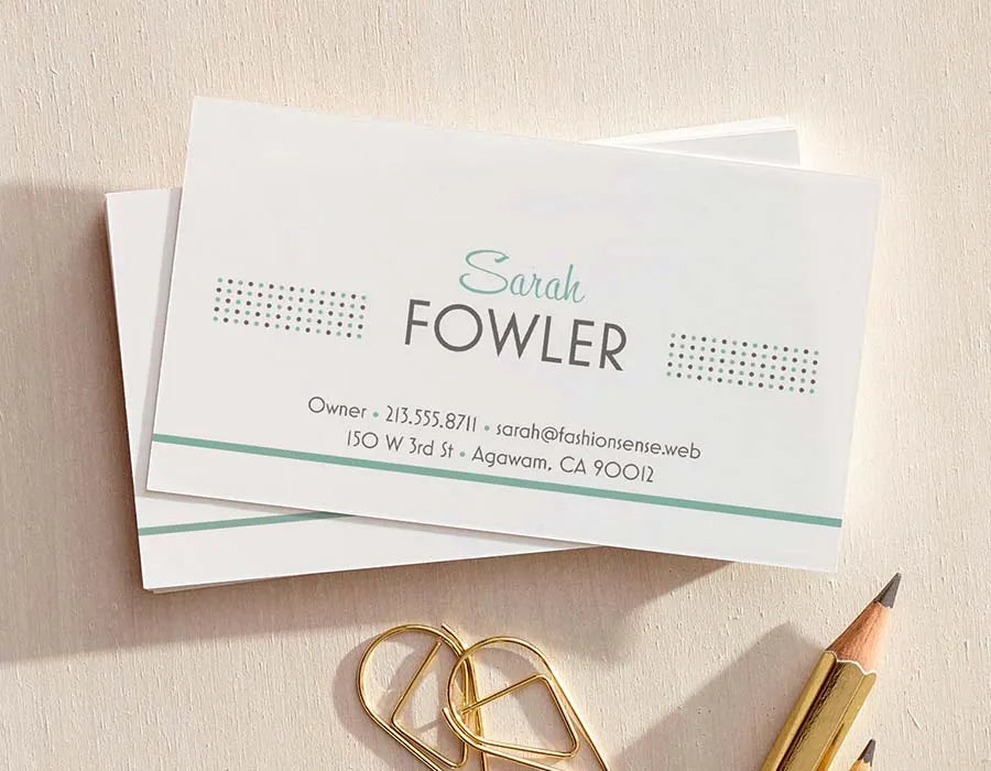 Standard business card printing Dubai - premium quality matte gloss finish same day