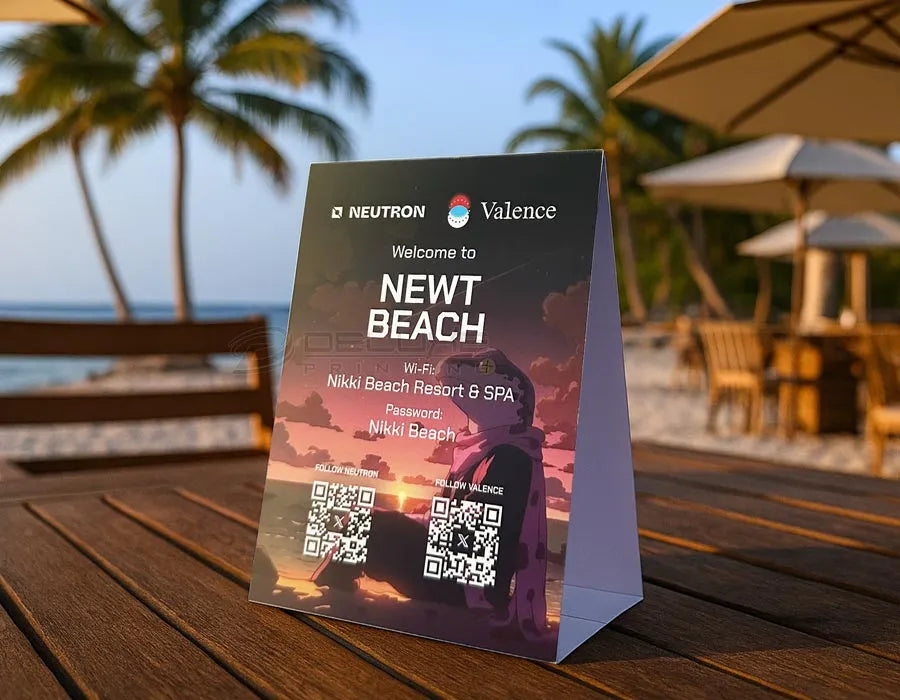 Tent card printing Dubai UAE - table display restaurant menu cards