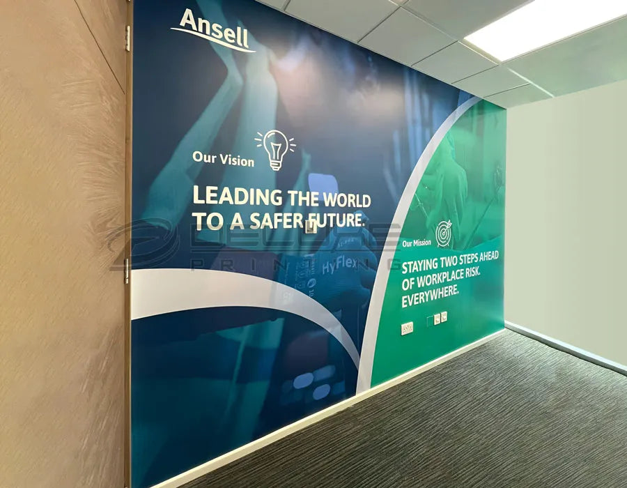 Wall graphics office branding Dubai - vinyl wall sticker wide format